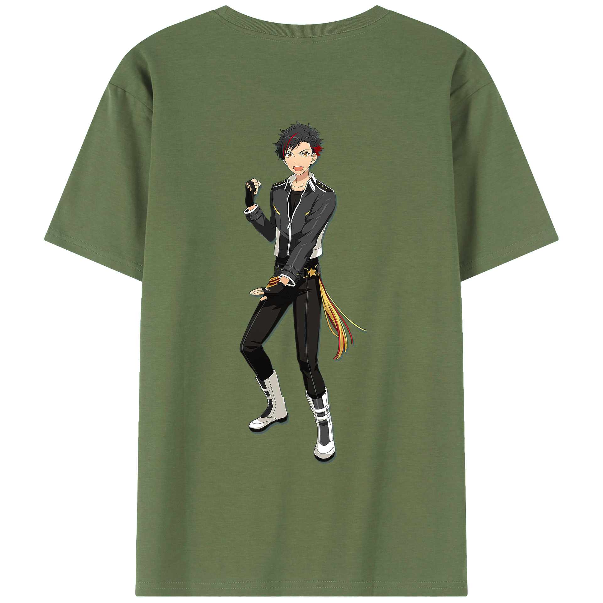 （画像用） あんさんぶるスターズ! Ensemble Stars 綿100％ メンズ半袖Tシャツ（バックプリント） 通気性